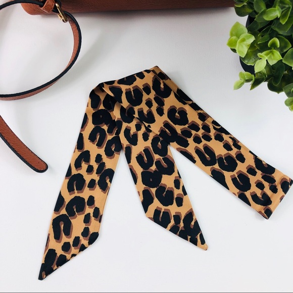 3/$15 Leopard Print Twilly Purse Head Neck Scarf - Picture 2 of 8